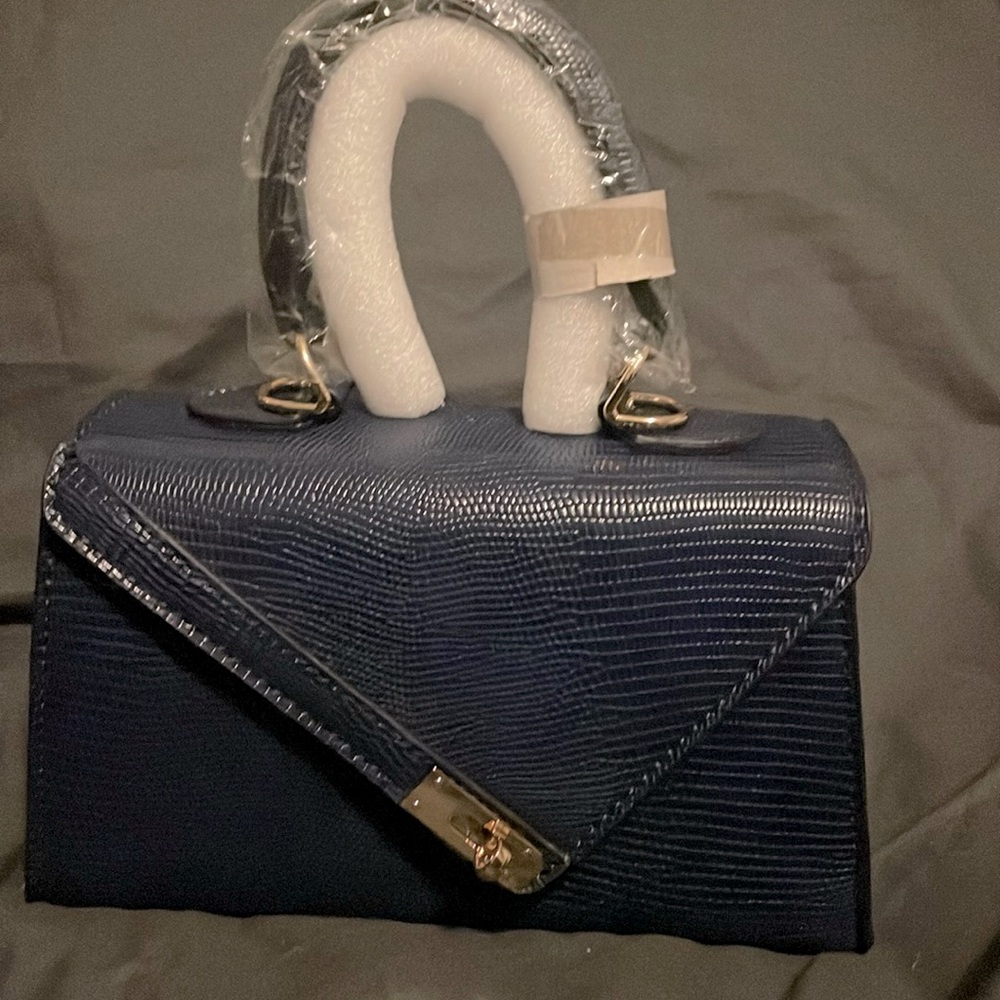 Navy mini clutch